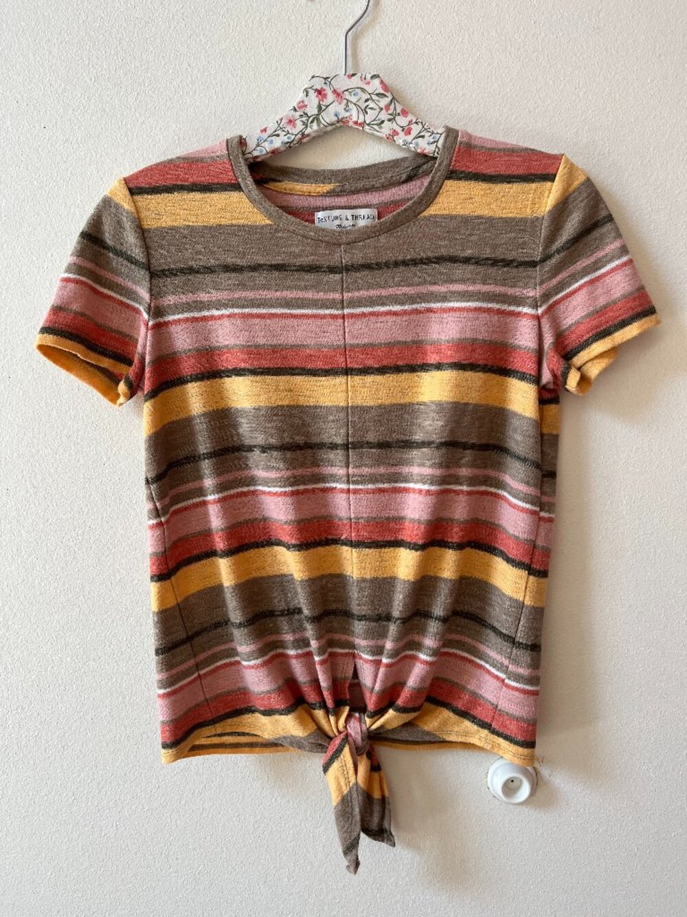 Texture and Thread by Madewell Striped Tie Top Shirt XS